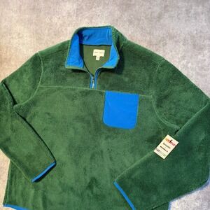 Crayola x Kohls Mens XXL Green Blue Sherpa Fleece Quarter Zip Pullover